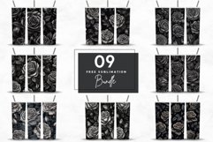 3D 20oz Black Roses Tumbler Sublimation, Flower Tumbler Wrap Product Image 3