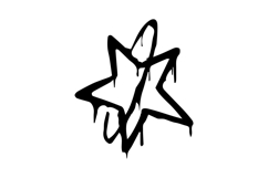 Black shape star icon clipart creative Product Image 1