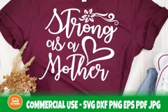 Strong As A Mother SVG | She Is Strong Svg | Woman Cut Files Product Image 1