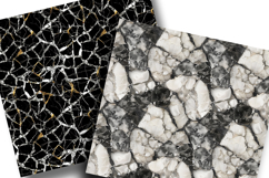 Black Silver Mosaic Marble Digital Paper Pack Product Image 2
