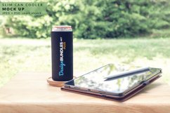 Black Slim Can Cooler Mock up Product Image 1