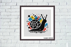 Black snail silhouette Pop Art cross stitch pattern - Tango Stitch