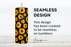 Black and Yellow Sunflower Mama Tumbler Sublimation PNG Wrap Product Image 2