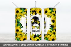 Sunflowers Mom Hair Bun Tumbler Design, Mom Life Sublimation