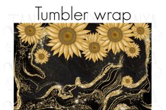 Black Yellow Sunflowers Tumbler Digital Sublimation Design Product Image 4