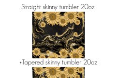 Black Yellow Sunflowers Tumbler Digital Sublimation Design Product Image 5