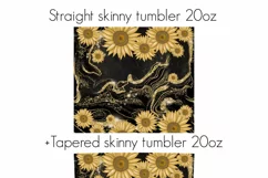 Black Yellow Sunflowers Tumbler Digital Sublimation Design Product Image 5
