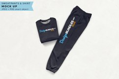 Black Sweatpants and Folded Sweatshirt | Apparel Mock up Product Image 1