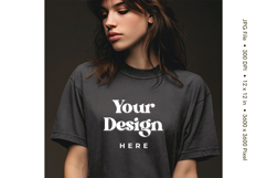 Black T-shirt Mockups Bella and Canvas Model Blank Mockups Product Image 1