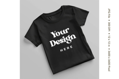 Black T-shirt Mockups Bella and Canvas Top View Mockups Product Image 1