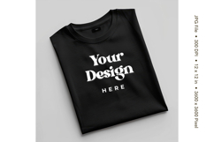 Black T-shirt Mockups Bella and Canvas Top View Mockups Product Image 1