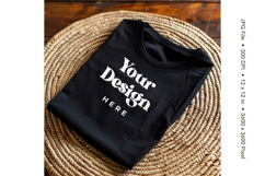 Black T-shirt Mockups Bella and Canvas Top View Mockups Product Image 1