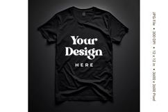 Black T-shirt Mockups Bella and Canvas Top View Mockups Product Image 1