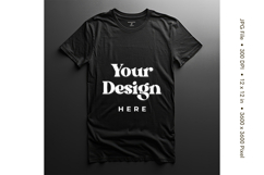 Black T-shirt Mockups Bella and Canvas Top View Mockups Product Image 1