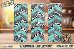 20oz straight skinny tumbler wrap PNG black teal glitter with silver foil striping printable sublimation file