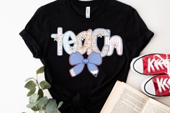 Preppy Teacher Floral Coquette Png, Preppy Teacher Png Desig Product Image 1