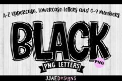 Black Doodle Font PNG Letters | Black Doodle PNG Alphabet Product Image 1
