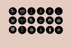 black travel instagram illustration icons europe