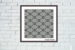 Black vintage ornament cross stitch embroidery pattern - Tango Stitch