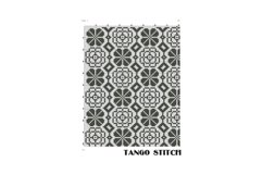 Black vintage ornament cross stitch embroidery pattern - Tango Stitch