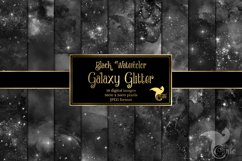 Black Glitter Watercolor Galaxy Digital Paper Product Image 1
