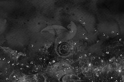 Black Glitter Watercolor Galaxy Digital Paper Product Image 4
