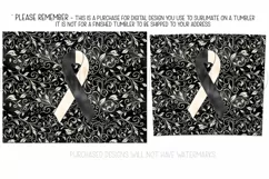 Black White Awareness Ribbon, 20oz Skinny Tumbler Sublimatio Product Image 2