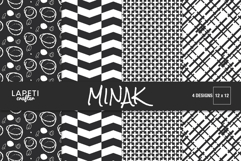 Abstract black white patterns for scrapbooking and crafts