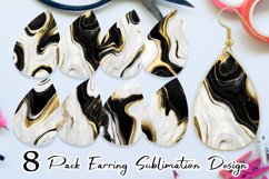 Earring teardrop sublimation Black White watercolor ink Product Image 1