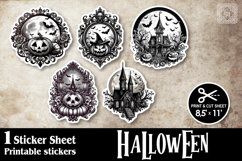 Halloween Black &amp; White Stickers design PNG Product Image 1