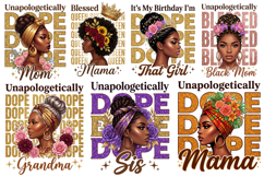 Black Woman PNG Sublimation Bundle Unapologetically Dope Product Image 1