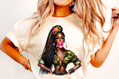 Black Girl PNG Sublimation, Black Woman Clipart, Afro Woman Product Image 2