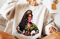 Black Girl PNG Sublimation, Black Woman Clipart, Afro Woman Product Image 3