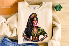 Black Girl PNG Sublimation, Black Woman Clipart, Afro Woman Product Image 1