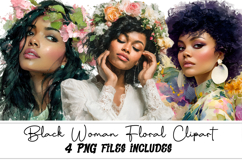 Black Woman Floral Clipart Product Image 1