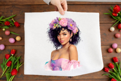 Black Woman Floral Clipart Product Image 2