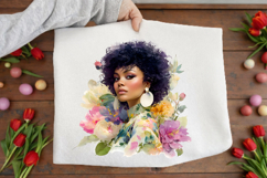 Black Woman Floral Clipart Product Image 3