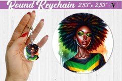 Round keychain | Black woman | Black Lives Matter Product Image 1