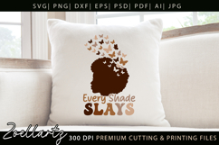 Black Woman SVG Juneteenth Black History Every Shade Slays Product Image 4