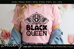 Black Queen SVG PNG EPS DXF Black Girl Magic T-shirt Design Product Image 5