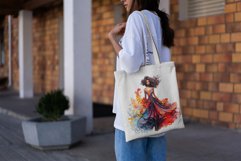 Black girl tote bag sublimation / watercolor woman png Product Image 2