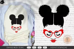 Black Woman With Afro Puffs And Heart Glasses SVG File