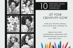 Black Women Coloring Book Grayscale Coloring Pages for Adult