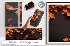 Digital Paper Wood With Orange Leaves Product Image 1