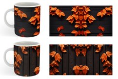 Black Wood With Orange Leaves | Mug sublimation design Product Image 3