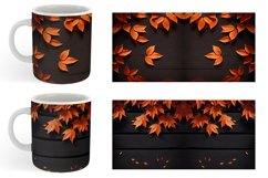 Black Wood With Orange Leaves | Mug sublimation design Product Image 4