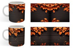 Black Wood With Orange Leaves | Mug sublimation design Product Image 5