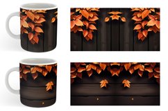 Black Wood With Orange Leaves | Mug sublimation design Product Image 6