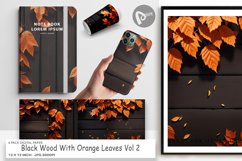 Digital Paper Wood With Orange Leaves Product Image 1
