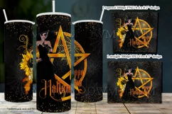 Halloween Witch Golden Pentgram 20oz Tumbler, Mix Hair Product Image 2